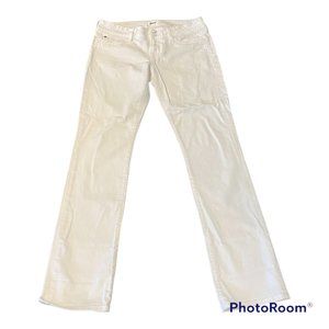 Hudson White Jenny Crop Straight Cuffed- White